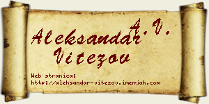 Aleksandar Vitezov vizit kartica